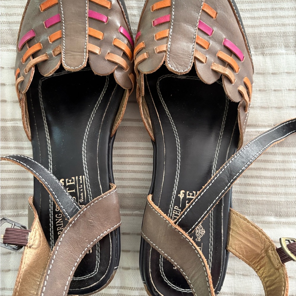 Spring Step Multicolor Leather Sandals